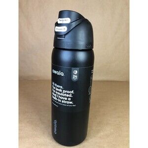 Owala FreeSip Stainless Steel Insulated Water Bottle, 32oz, Very Very Dark.
